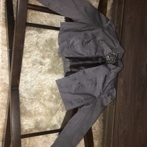Gray crop jacket